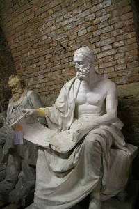 Polibio (200-118 a. C.) fue un historiador griego. Su propósito central fue explicar cómo pudo imponerse la hegemonía romana en la cuenca del Mediterráneo.